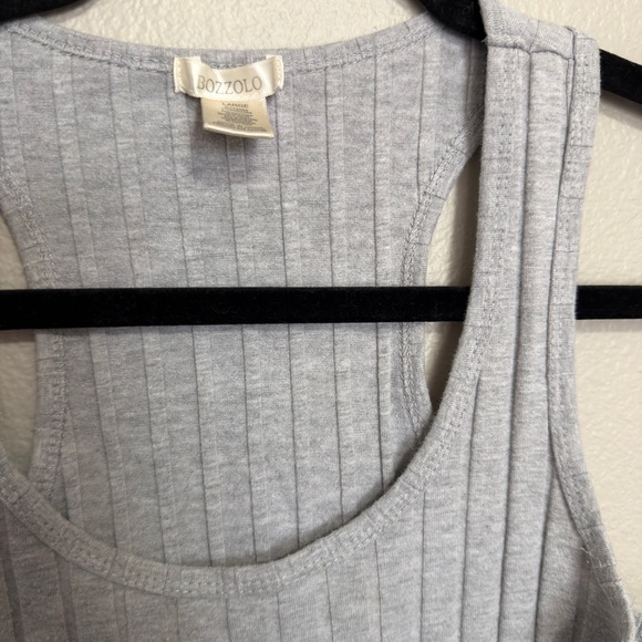 Gray Ribbed Cropped Tank Top - Picture 2 of 2